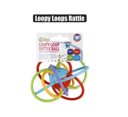 Baby rattle loopy loops ball 1 4cm