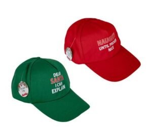 Xmas dress up peak cap w/print asstd
