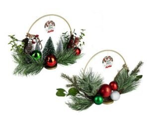 Xmas table decor pine centre piece 30cm