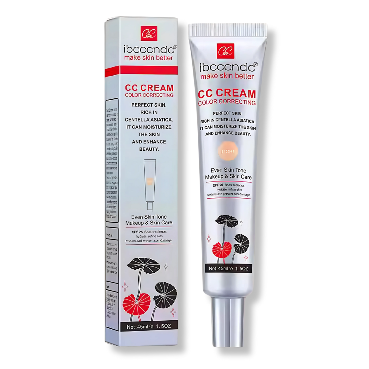 Color Correcting CC Cream for Uneven Skin Tone: SPF 25 Light 45ml Primer