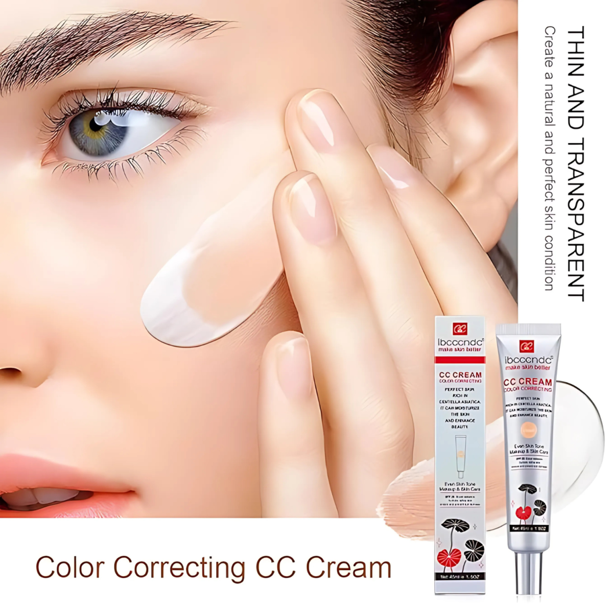 Color Correcting CC Cream for Uneven Skin Tone: SPF 25 Light 45ml Primer - Image 4