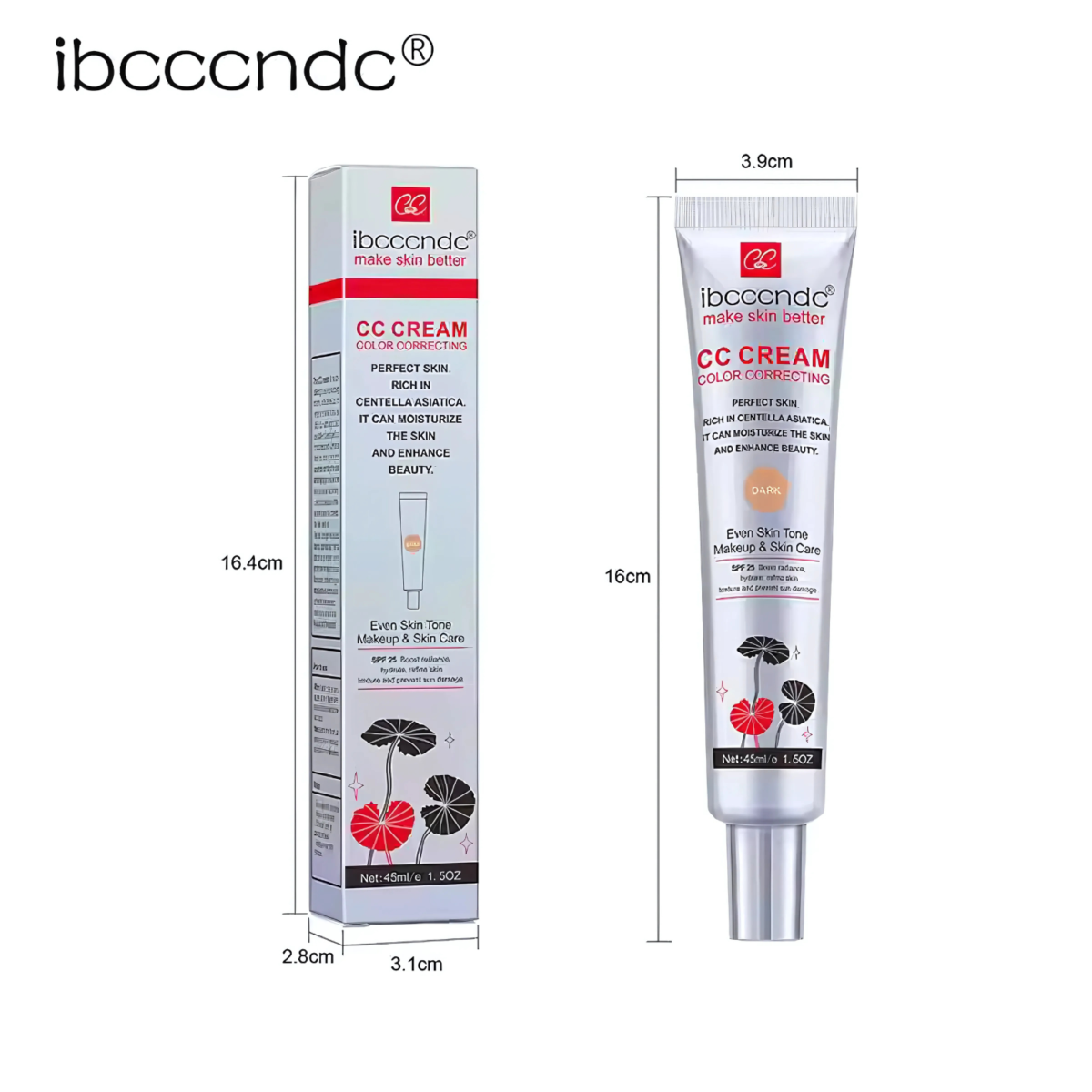 Color Correcting CC Cream for Uneven Skin Tone: SPF 25 Light 45ml Primer - Image 7