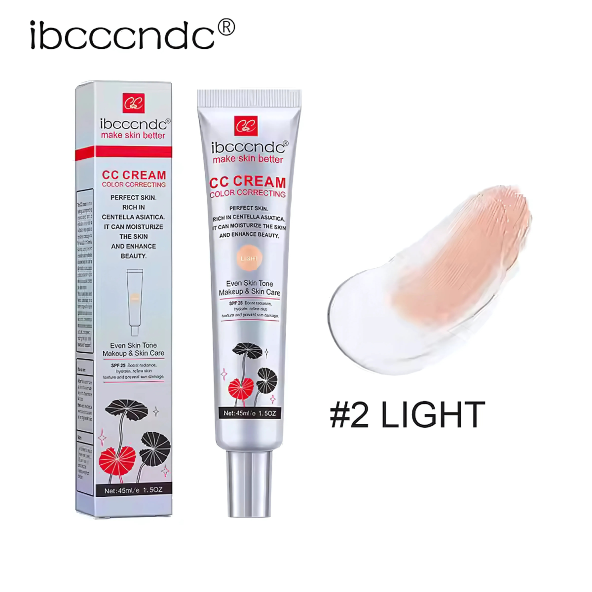 Color Correcting CC Cream for Uneven Skin Tone: SPF 25 Light 45ml Primer - Image 8