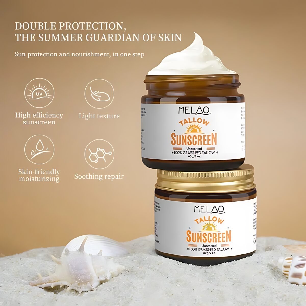 Melao Nourishing Tallow Sunscreen Balm | Natural Sun Protection - Image 6