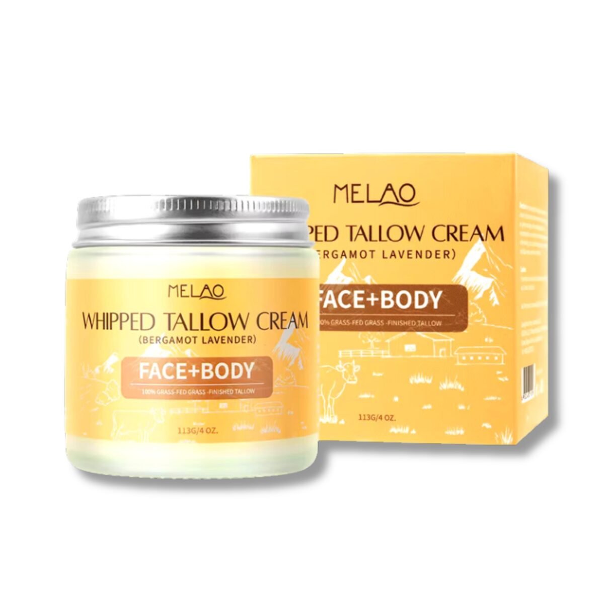 Organic Tallow Cream for Skin Hydration & Nourishment | Face, Body Cream - Bergamot Lavender