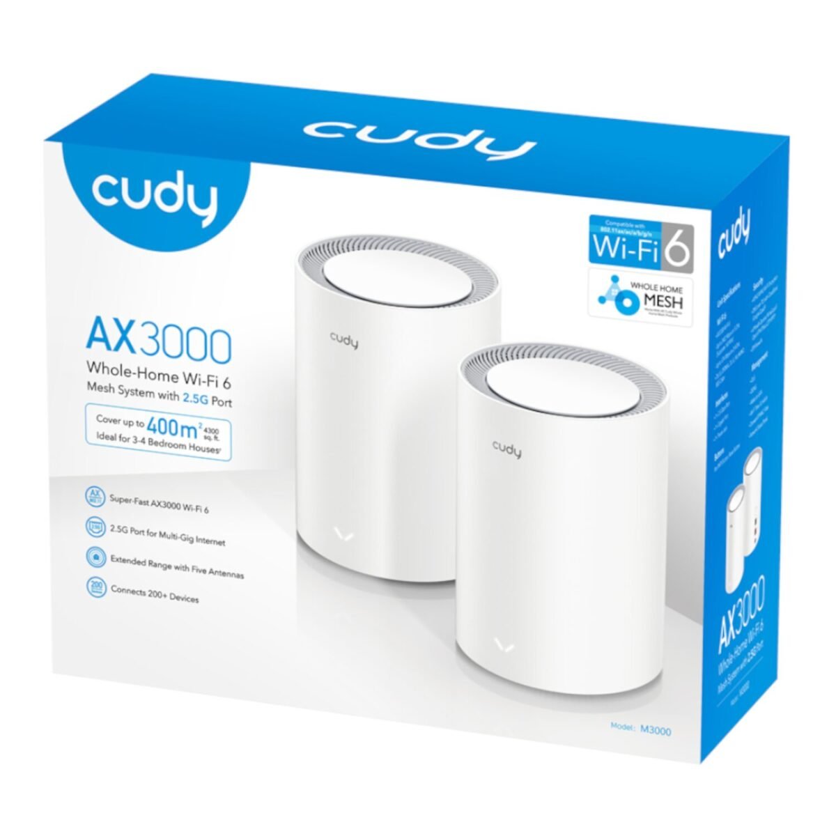 Cudy M3000 AX3000 Dual-Band Wi-Fi 6 Mesh System - White - Image 5