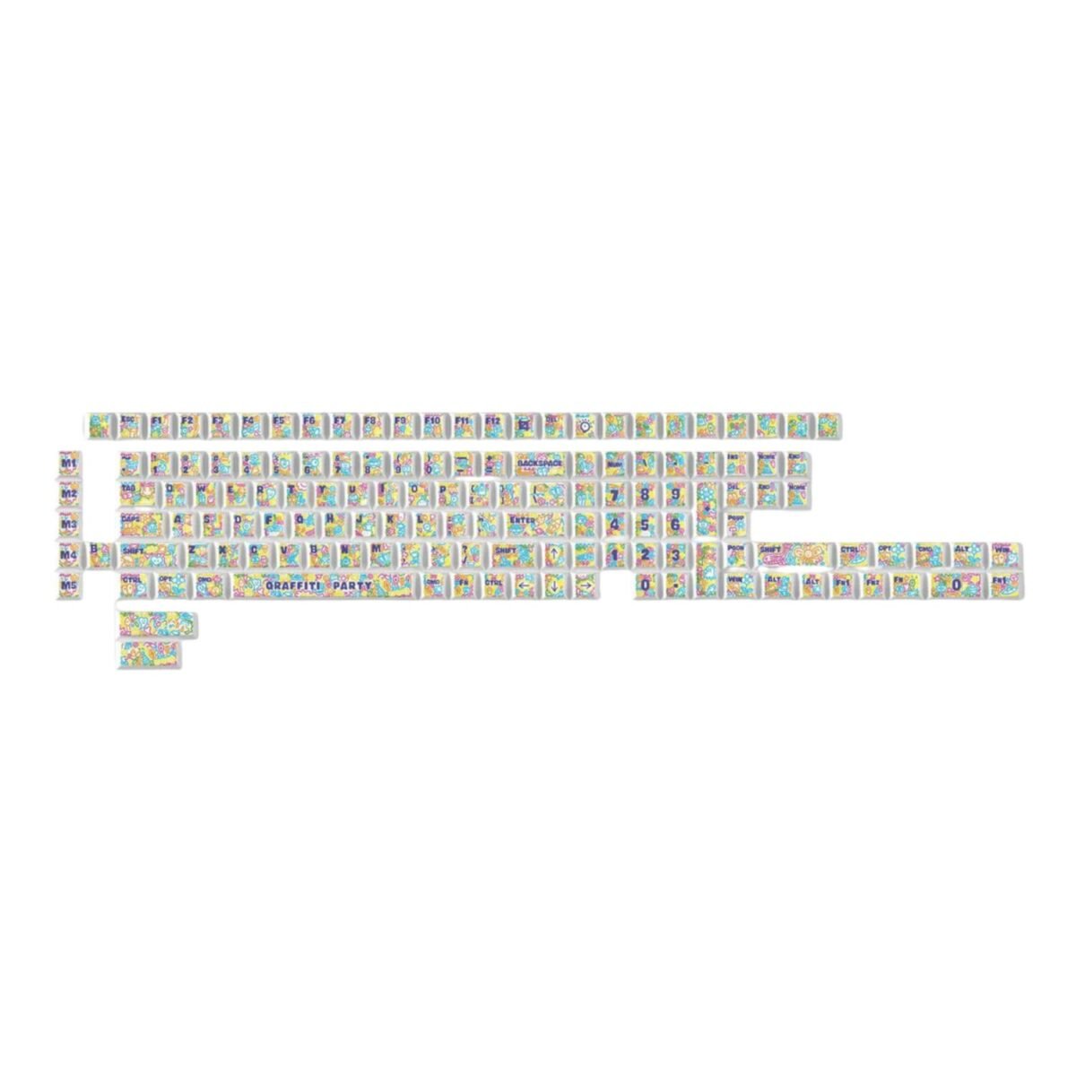 Keychron Graffiti Party – Cherry Profile Dye-Sub PBT Full Keycap Set (140 Keys, MX-Compatible)